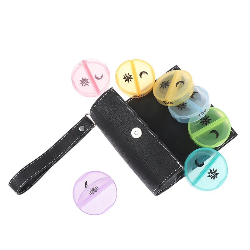 

Portable 7 Day Mini Weekly Tablet Pill Medicine Box Holder Storage Organizer Container Case Pill Box Splitters Travel Pill Box