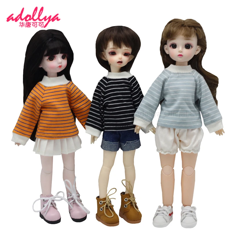 

Adollya BJD Doll Accessories Tops Clothes for Doll 4.5cm Shoes Casual Long Sleeve Sweater Hoodie Shoes Suitable for 1/6 Dolls