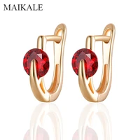 maikale classic round korea design multicolor zirconia small stud earrings for women jewelry wedding party gifts high quality