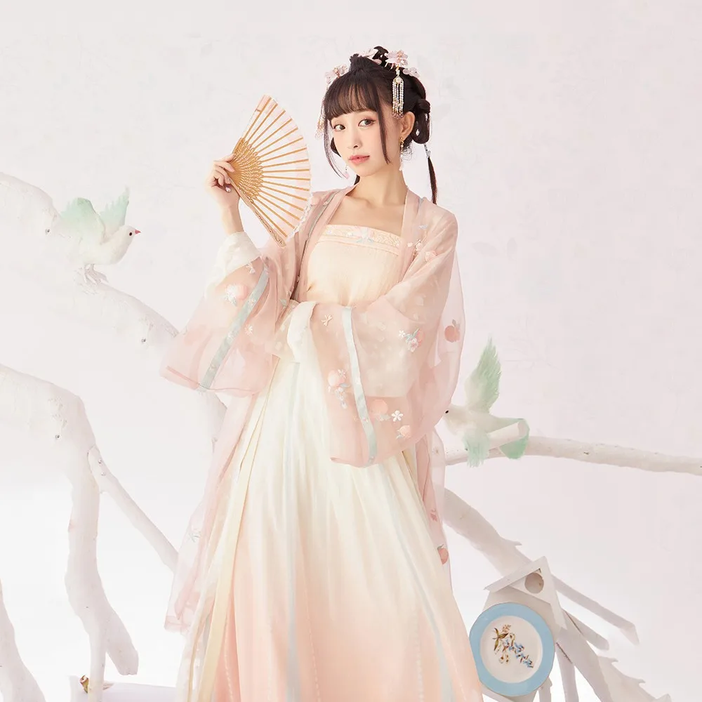 

Женская одежда с вышивкой, элегантный костюм народного танца, Восточная танцевальная одежда, модель династии Мин