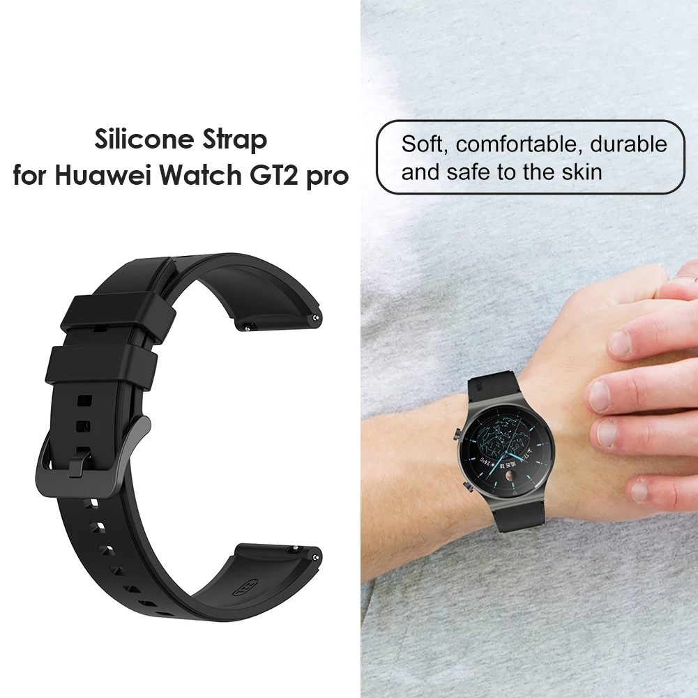 

22mm Watch Band Exterior Decoration Parts Soft Silicone Strap Replacement Watchband Belt for Huawei Watch GT2 Pro 2e