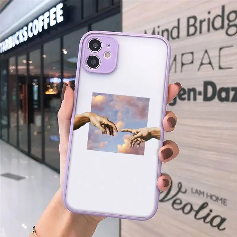 

David lines Adam hard Abstract Art Phone Case matte transparent For iphone 7 8 11 12 plus mini x xs xr pro max cover
