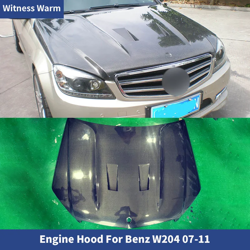 

W204 капоты двигателя из углеродного волокна, автомобильные крышки капота для Mercedes Benz W204 C200 C300 C280 C350 07-11