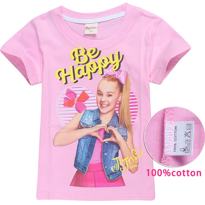8357 pink От 5 до 12 лет JOJO Siwa/детская футболка для девочек футболка с короткими рукавами мягкая хлопковая одежда для подростков Детские футболки, одежда для девочек - Цвет: 8357 pink