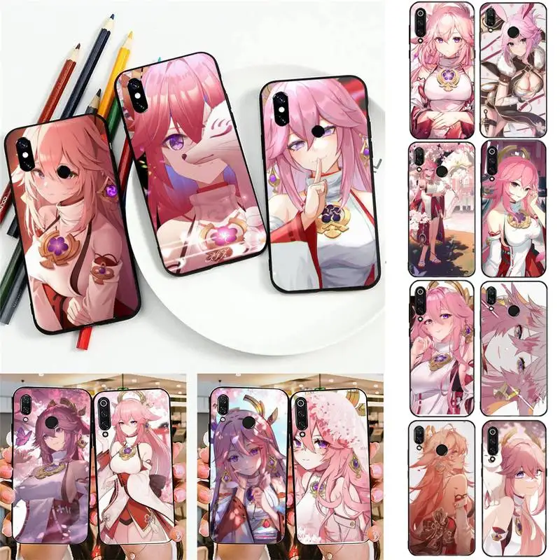 

Yae Miko Genshin Impact Phone Case For Redmi 5 S2 K30pro Fundas for Redmi 8 7 7A note 5 5A Capa