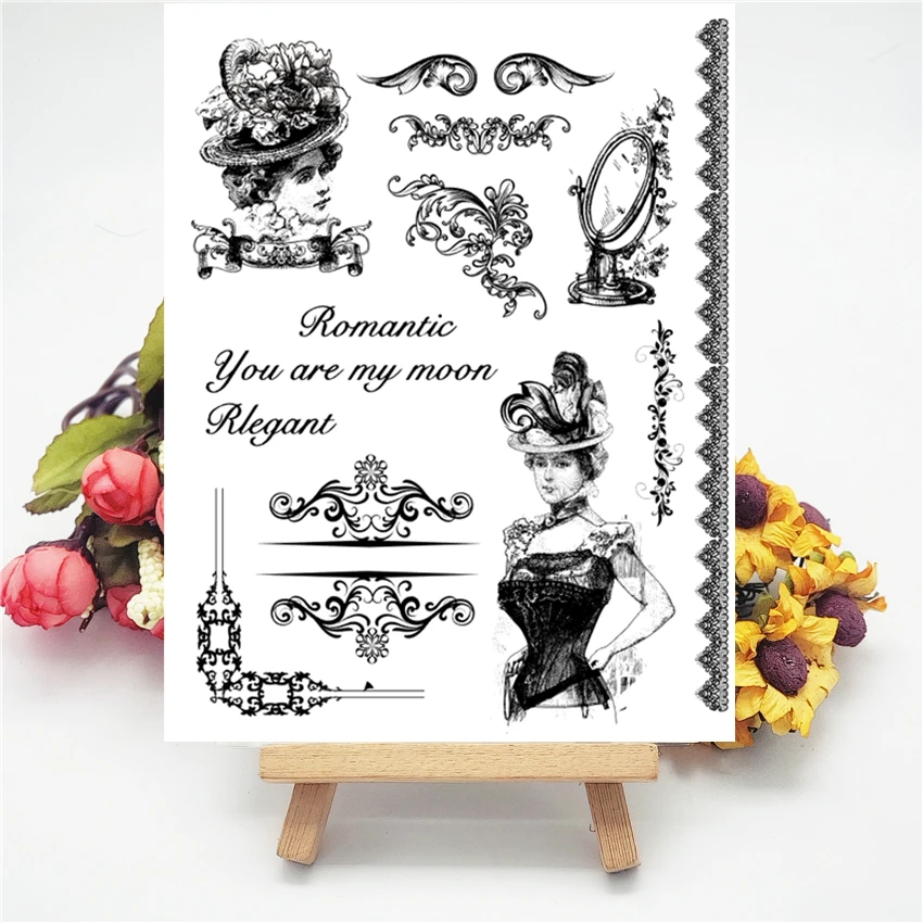 14x18 см бант-бабочка Женская прозрачная печать прозрачные наклейки силиконовый