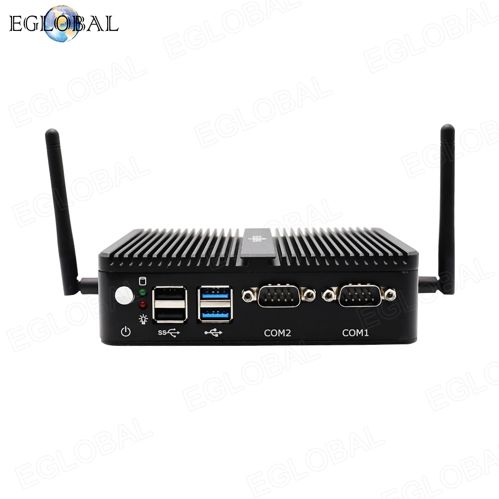 Процессор Eglobal Fanless мини ПК Intel Celeron J4125 2LAN 2COM HD VGA карманный компьютер Windows 10 HTPC