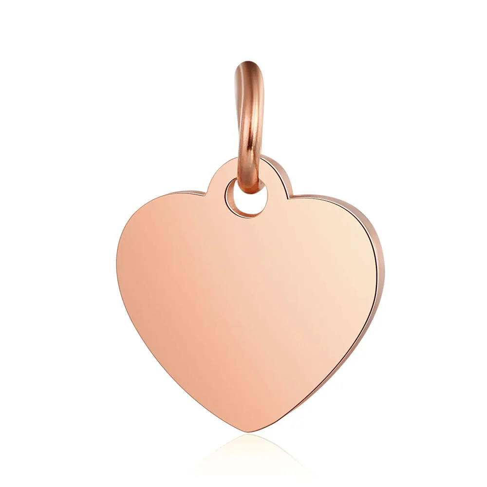 

5pcs/lot 100% Stainless Steel Mirror Polished 14mm Heart Charm Pendant for Bracelet Necklace DIY Jewelry Charm Pendant
