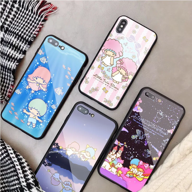 Чехол для телефона из закаленного стекла с двойными звездами iphone 12 11 Pro Max 5 6 7 8 PLUS X