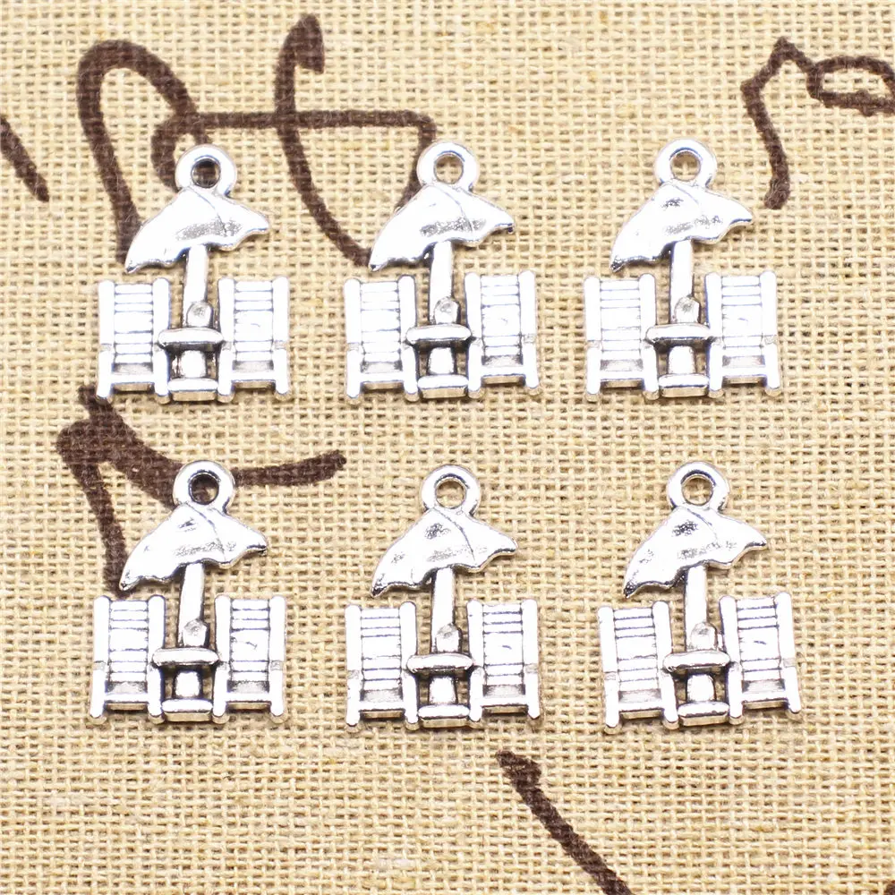 

Charm For Making Jewelry Pendants Antique Silver Color Beach Seats 20x14mm 10pcs
