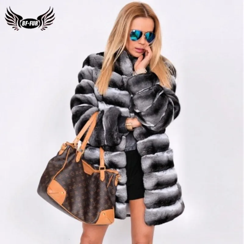 

Genuine Fur Jacket Women Natural Real Chinchilla Rex Rabbit Fur Coat Stand Collar Full Pelt Fur Coats Winter Outwear Luxury 2021
