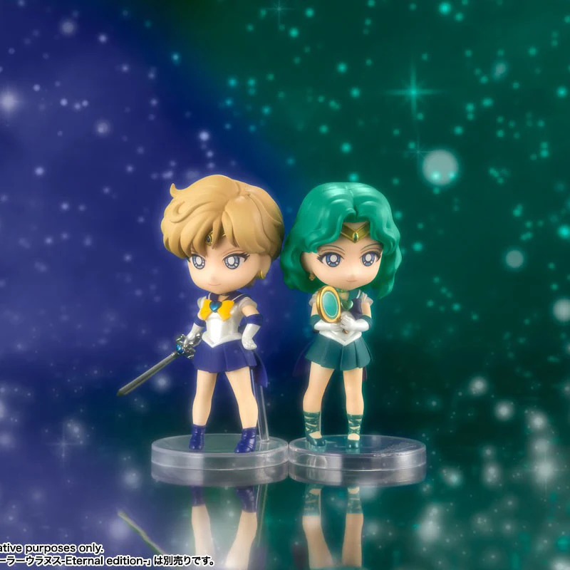 

Original Bandai Figuarts ZERO Mini Japan Anime Sailor Moon Tenoh Haruka Sailor Uranus Kaiou Michiru Model Action Figure Toys