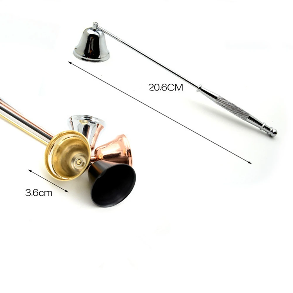 

1pc Long Handle Candle Snuffer Accessories Vintage Decoration Candle Cover Tool Bell Shape Banquet Safely Extinguish Home Decor