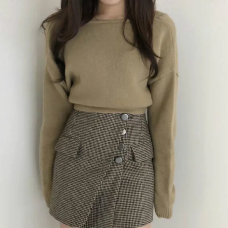 

Women Autumn Knitted v neck pullover Sweater with sashes ladies long sleeve outwear slim jumper