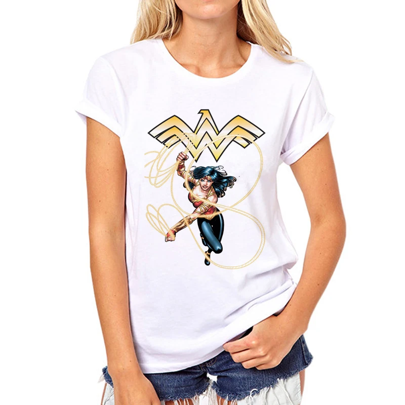 Женская футболка с принтом Wonder Woman Сексуальная в стиле панк N5 3 2019|Футболки| |