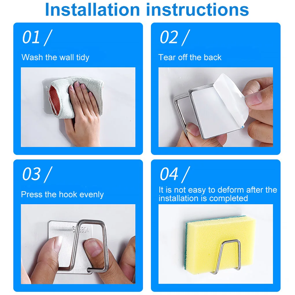 

Sink Sponge Rack Drain Storage Shelf Stainless Steel Kitchen Wire Ball Rag Organizer Holder 2021 new dropshipping