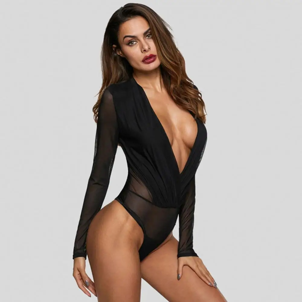 Комбинезон женский сетчатый пикантное облегающее боди стринги топы футболка