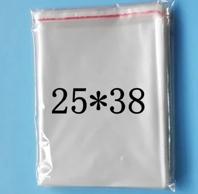 

100 шт./упак. 25*38 см наклейки OPP Самоклеящиеся прозрачные пластиковые пакеты, подарочные пакеты для ювелирных изделий