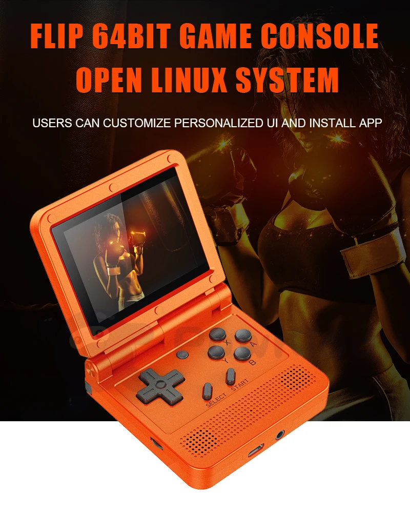 2020 New Game 3-inch IPS Screen Flip Handheld Console Dual Open System 16 Simulators Retro PS1 Kids Gift 3D | Электроника