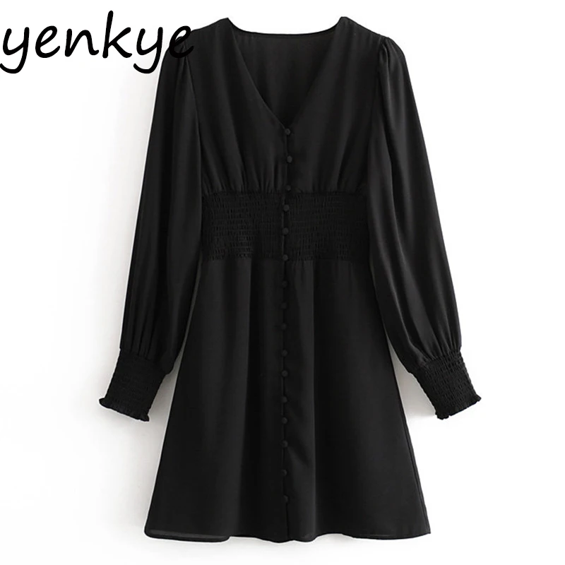 Весеннее платье женское винтажное одноцветное шифоновое элегантное с v образным