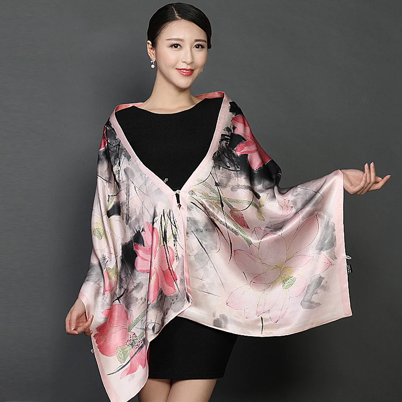 

★Hangzhou silk scarves female 100% mulberry silk autumn silk scarves cheongsam shawl joker 2018 new spring