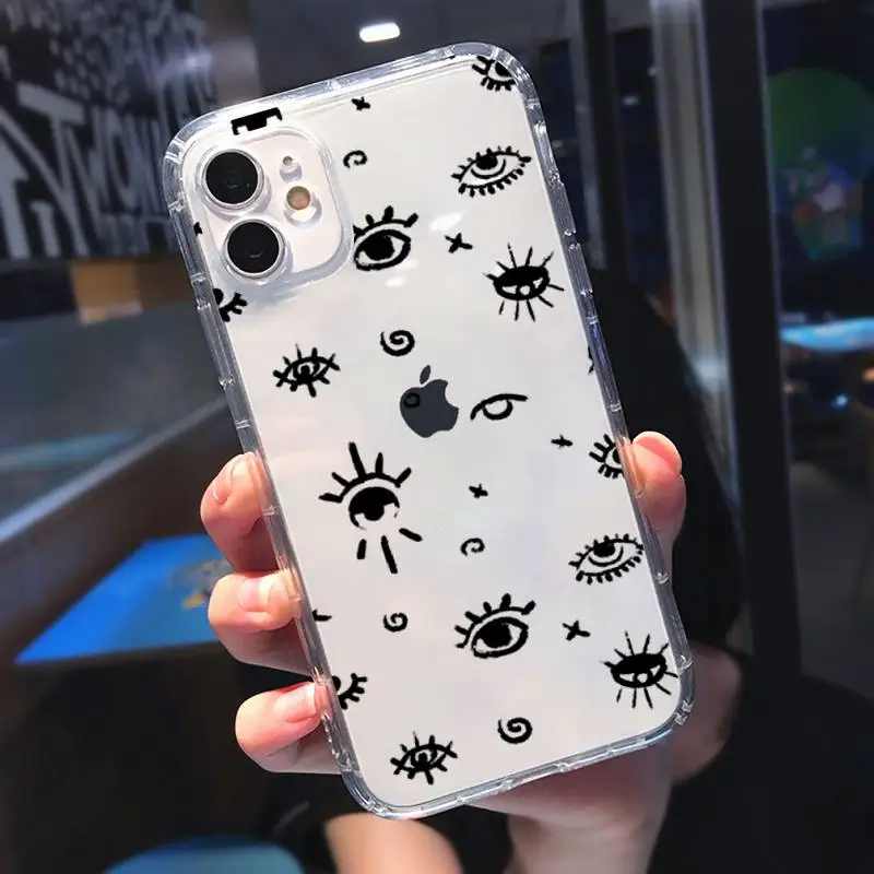 

Evil Eye Phone Case Transparent soft For iphone 5 5s 5c se 6 6s 7 8 11 12 plus mini x xs xr pro max