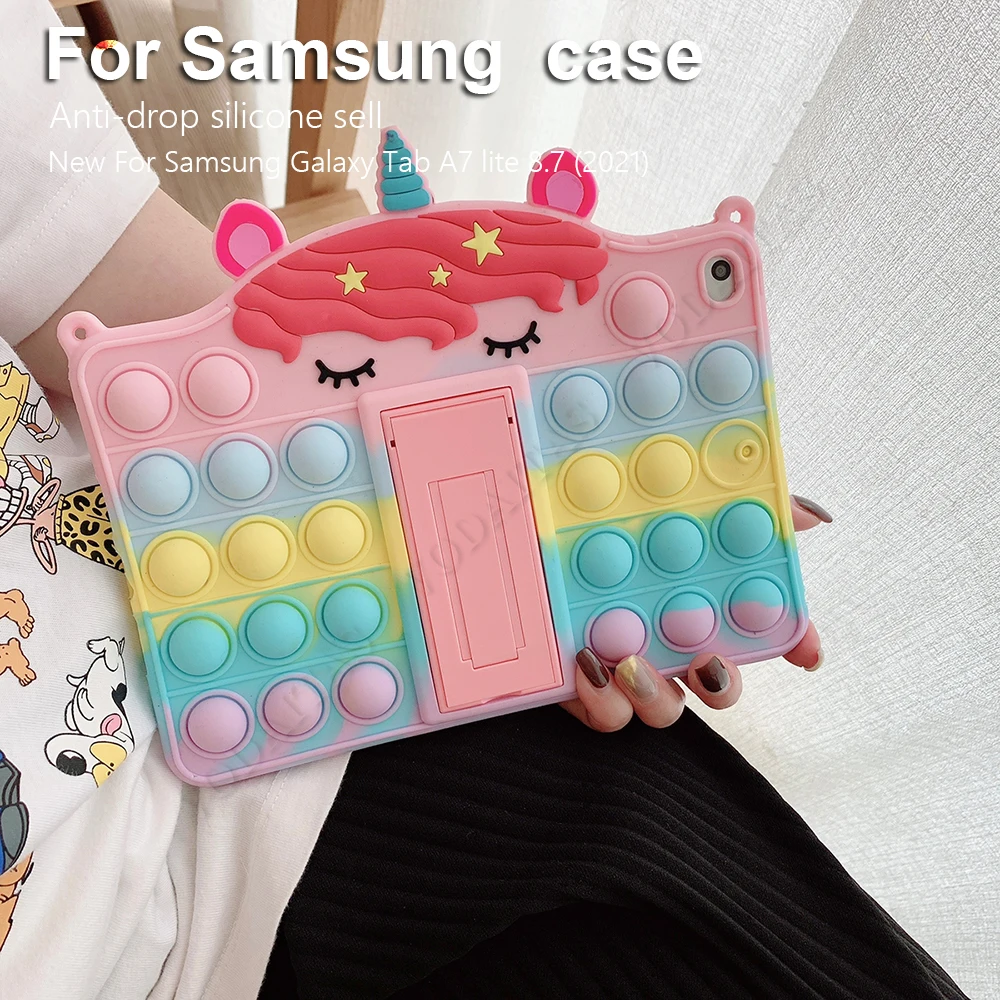 

Детский чехол для планшета Samsung Galaxy Tab A7 lite 8,7 2021 T220 T225 A7 T500 T505 A 8,0 T290 T295 T510 P610, силиконовый Радужный чехол