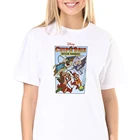 Футболка женская с коротким рукавом, повседневная графическая рубашка с постером из мультфильма Disney, чип н Дэйл, спасательные рейнджеры, группа Shot, Топ в стиле Харадзюку