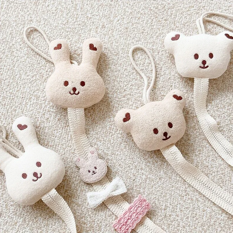 

INS Nordic Woolen Rabbit Bear Hairpin Storage Belt Girl Baby Hair Clips Holder Organizer Strip Wall Hanging Ornament Photo Props