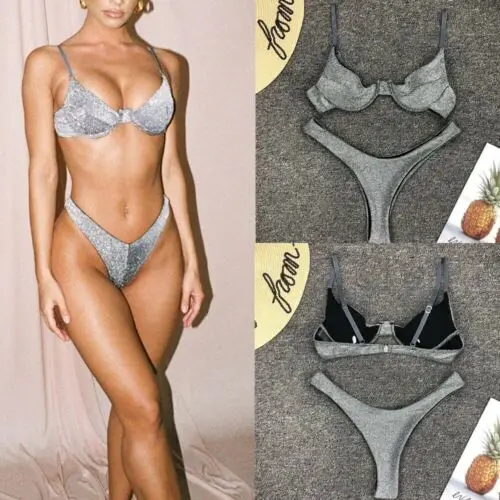 Новинка 2021 женский купальник из металлической пряжи сексуальный купальный