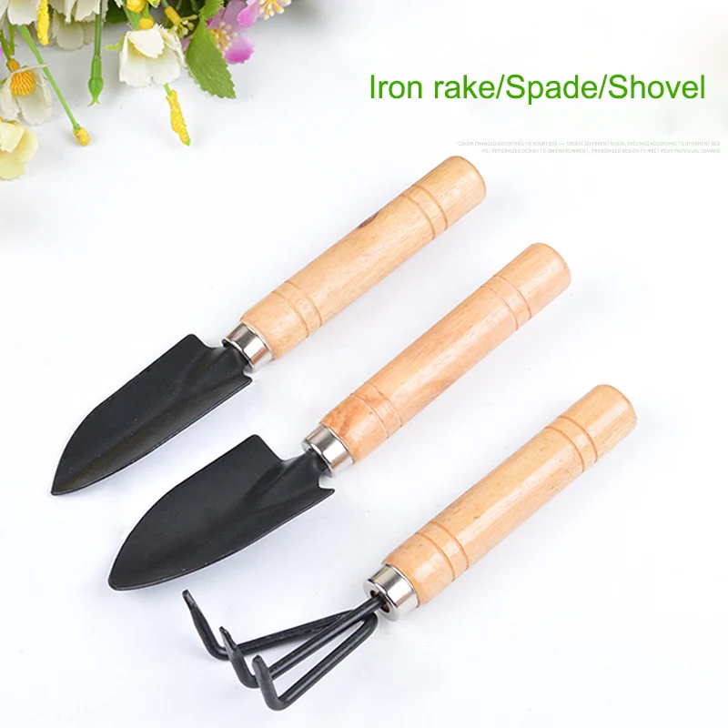 

3pcs Mini Gardening Plant Pot Gardening Tools Small Durable Shovel Rake Spade D1