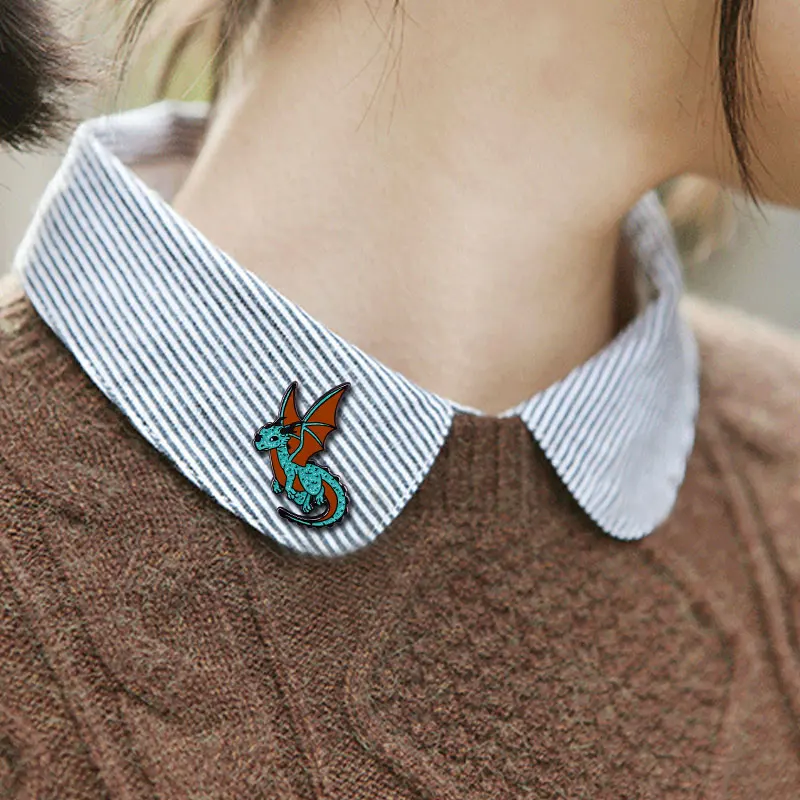 2021 булавок блестящая булавка для лацканов с крылатым динозавром детский Дракон