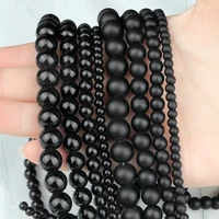 polished matte black beads natural stone onyx agates round loose beads for jewelry making diy accessories pick size 4 6 8 10mm