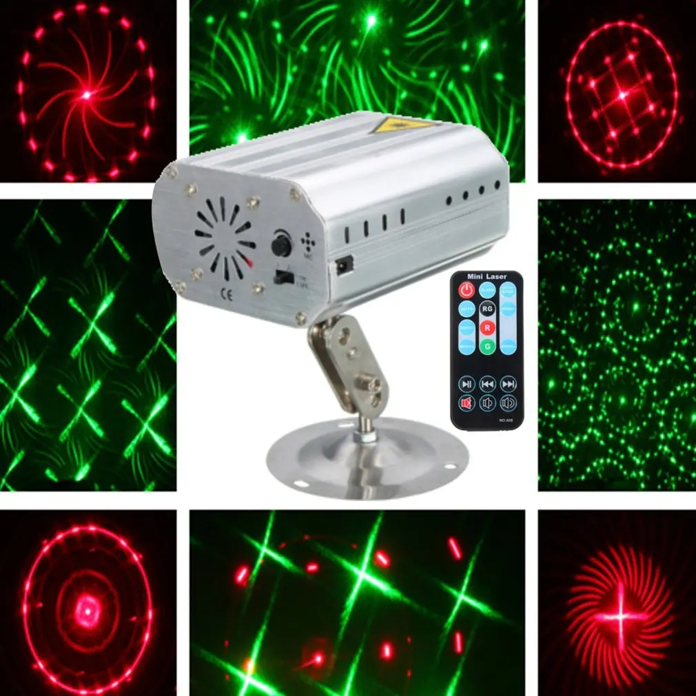 

Voice Control Music Rhythm Flash Light LED Laser Projector Stage DJ Disco Light Club Dancing Party LightS Stage Effect Lighting