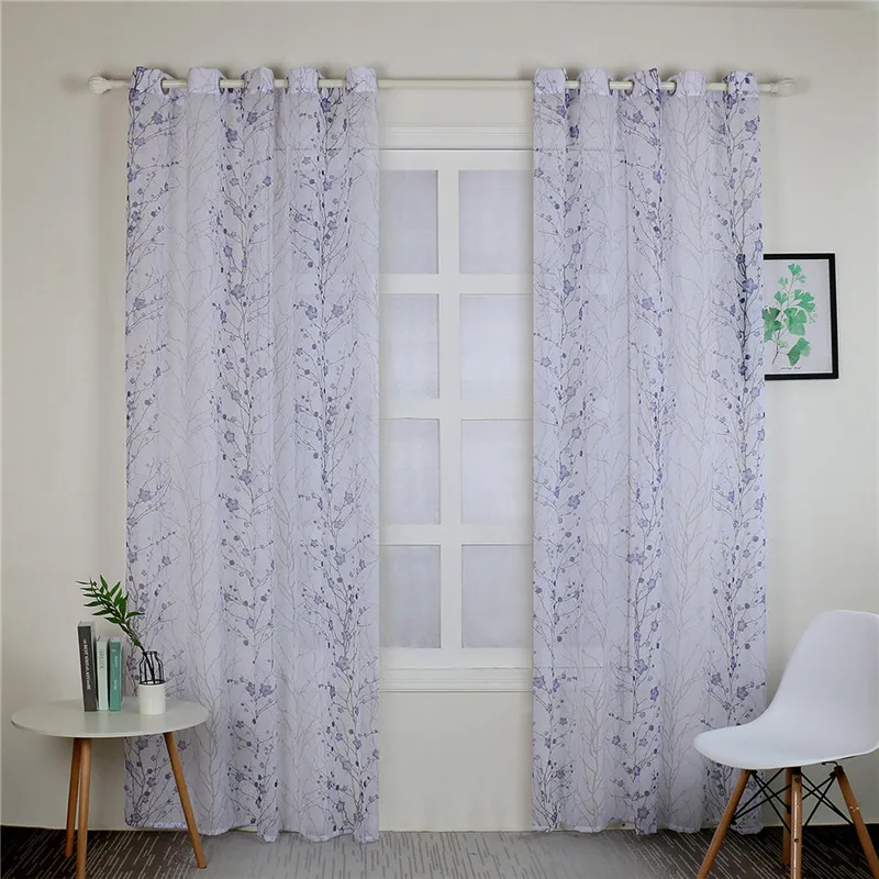 Тюлевые занавески с принтом сливы кухонные украшения оконная перегородка для