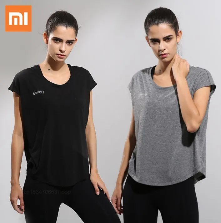 

Xiaomi Women Yoga Shirt Quick Dry Sport Fitness Running Shirt Gym Tank Top Workout Exercises Lightweight Loose T-Shirt Sportwear