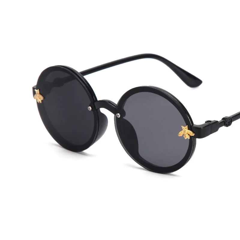 Little bee-gafas de sol retro Para Niños y Niñas, lentes de sol de marca de moda, protección UV, color negro