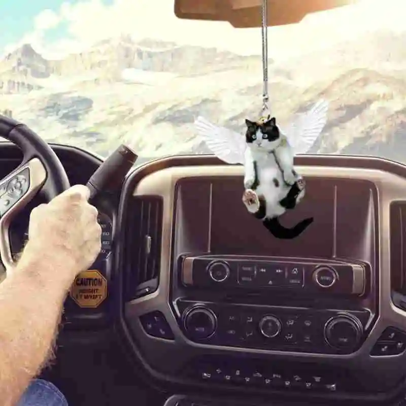 Новинка подвеска в виде кота с воздушным шаром для автомобиля милых кошек на
