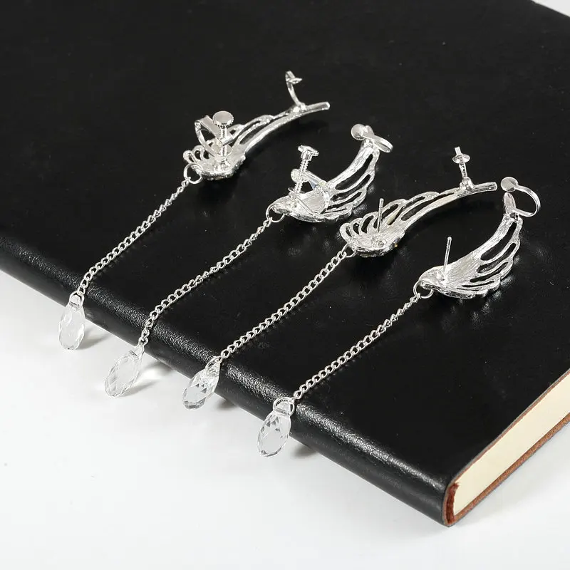 Женские длинные серьги-каффы с жемчугом | Украшения и аксессуары