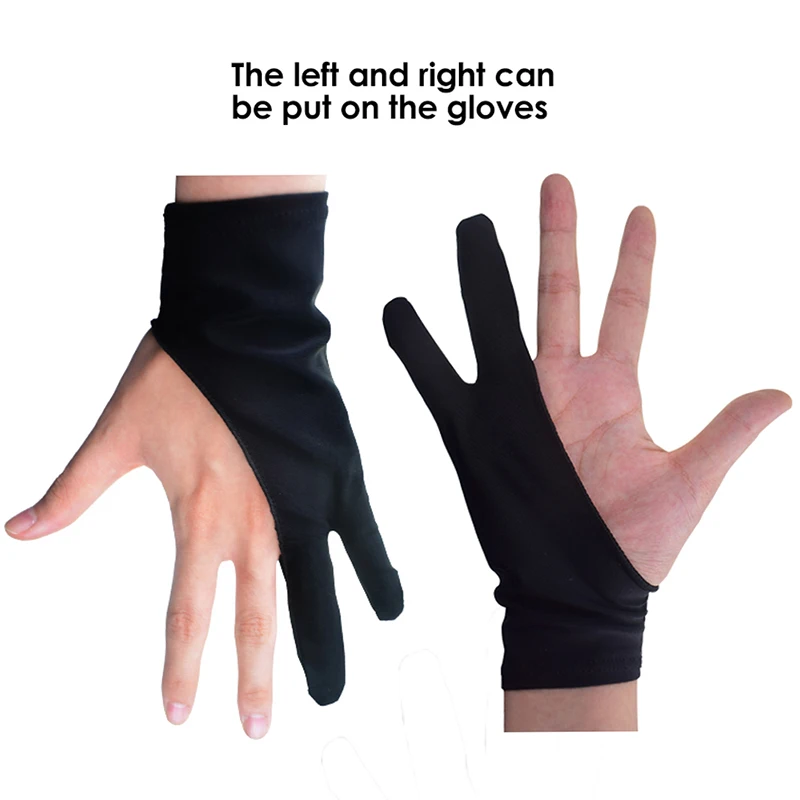 1 пара черные перчатки с двумя пальцами для рисования | Аксессуары одежды