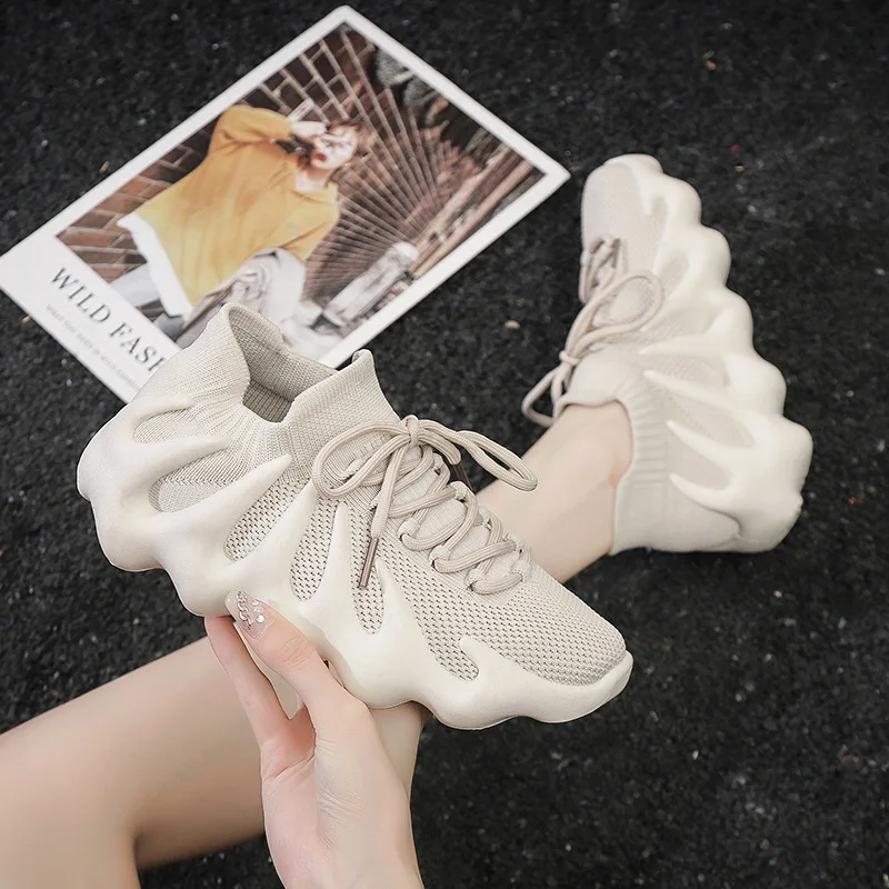 

Couple volcano shoes 450 Octopus coconut shoes breathable flying Weaver shoes fashion casual shoes socks sneakers men
