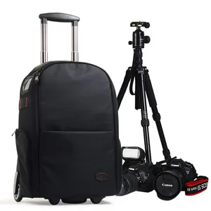 camera trolley suitcase on wheels trolley backpack travel bag slr luggage casual digital backpack professional photographer bag free global shipping