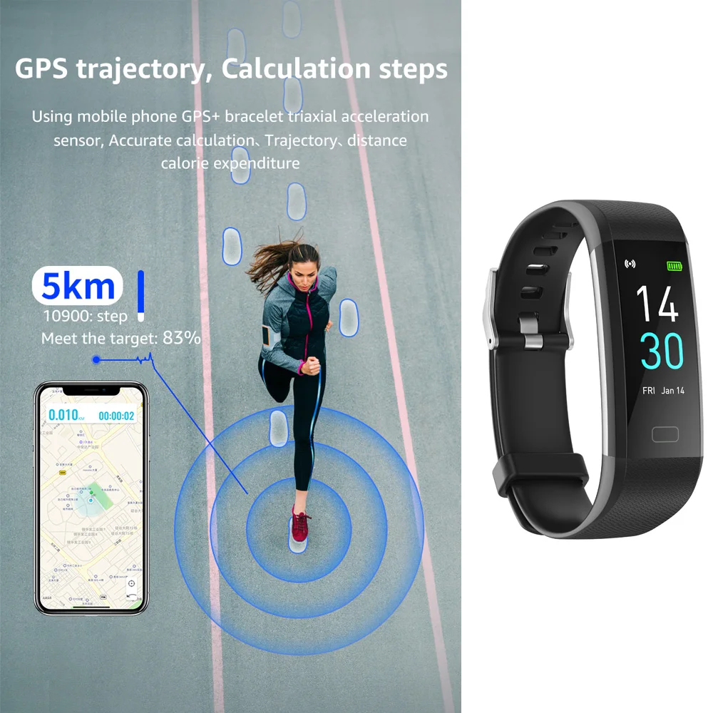 Смарт-браслет для мужчин и женщин фитнес-трекер IP68 с функцией измерения