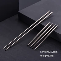 edc titanium alloy folding chopsticks outdoor tableware convenient storage bamboo chopsticks