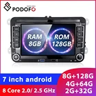 Автомагнитола Podofo, мультимедийная стерео-система на Android, с GPS, для Skoda Octavia, yeti, Volkswagen Golf 5, 6, touran, passat B6, polo, tiguan, jetta, типоразмер 2 Din