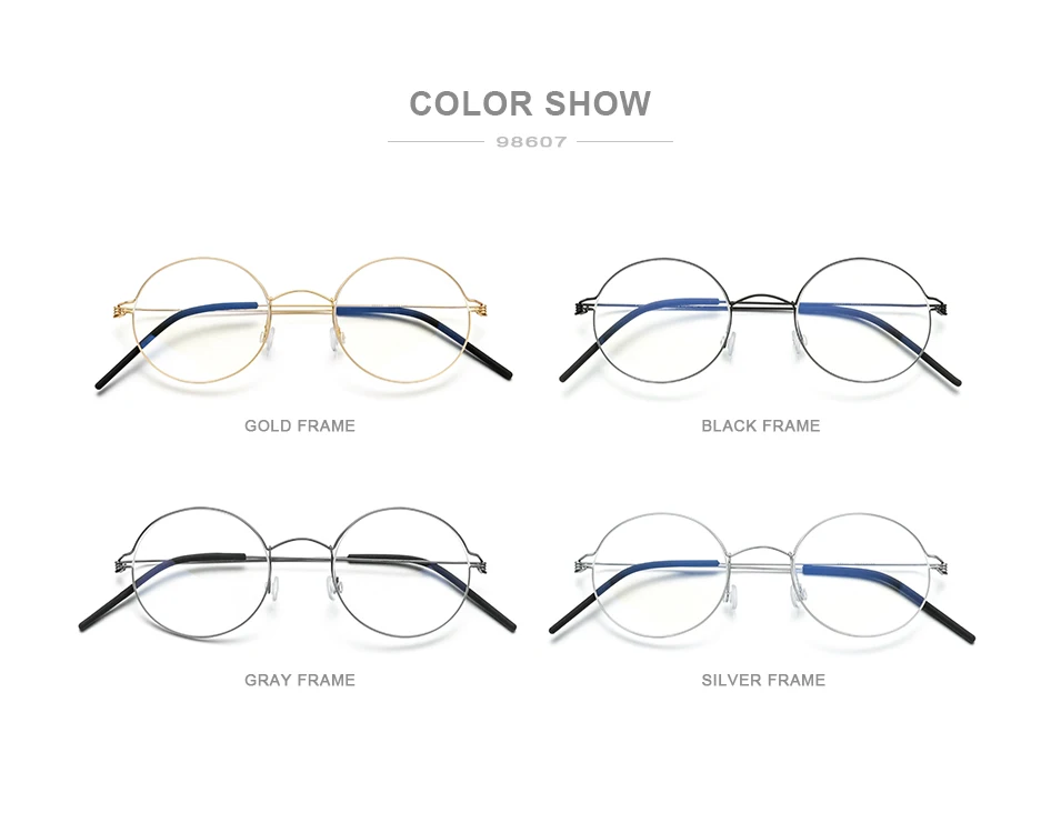 

Titanium Round Glasses Frame Vintage Unisex Progressive Multi-focal Lens Optical Eyewear Anti-Glare Reading Eyeglasses Spectacle