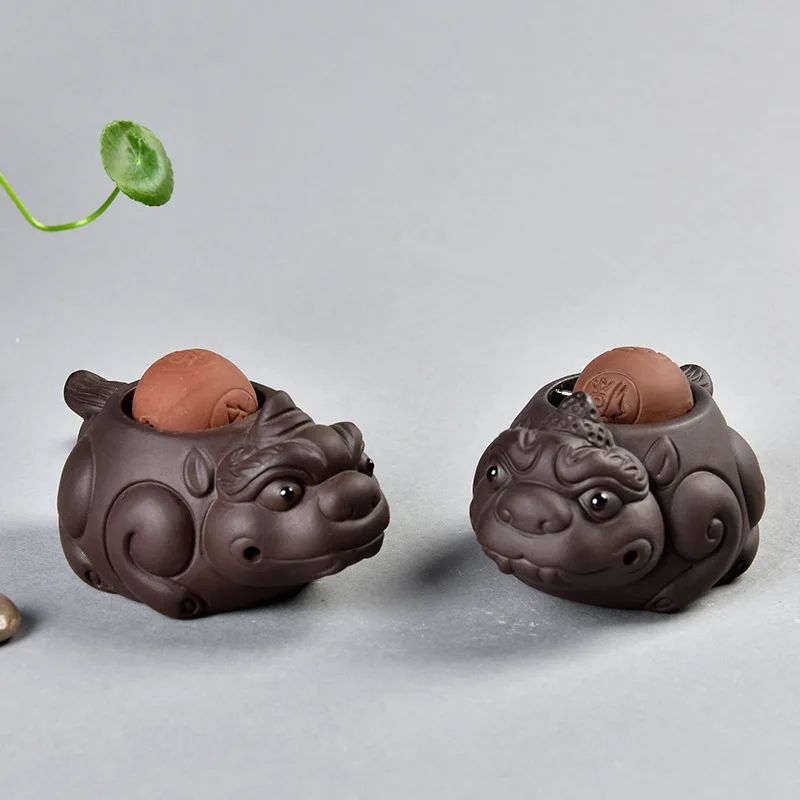 Креативный чайный набор Fortune Golden Toad фиолетовый песок украшение для питомцев