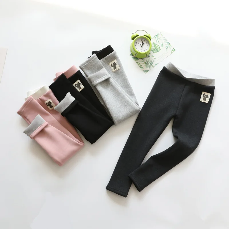 Winter With Velvet  Leggings For Girls Thicken Trousers Baby Girl Warm Leging Casual Pants Sports Leggings For Kids