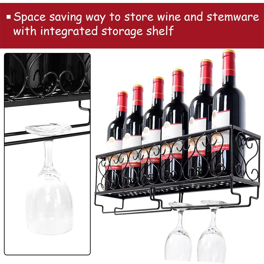 Высококачественная Полезная железная Винная стойка настенный держатель для