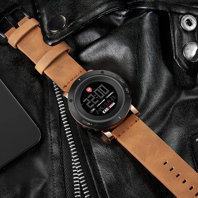 Мужские часы KADEMAN спортивные водонепроницаемые со светодиодным дисплеем до 30